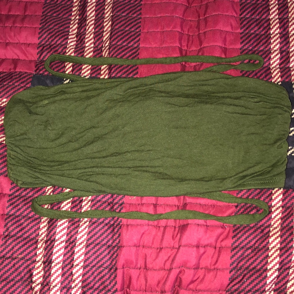 Olive Green Bandeau Top
